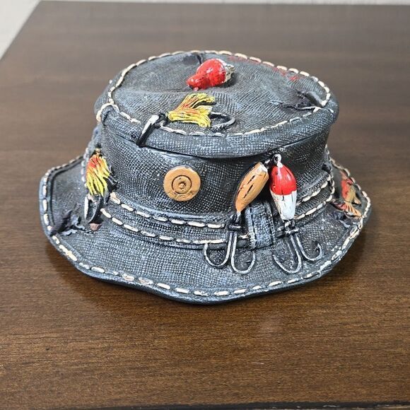 FISHING HAT TRINKET JEWELRY BOX - Picture 3 of 8